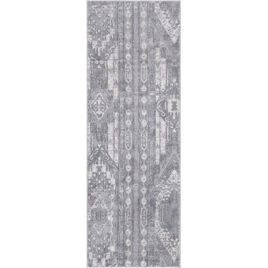 Rug Unique Loom Portland Gray Runner 2' 2 x 6' 0