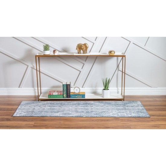 Rug Unique Loom Portland Blue Runner 2' 2 x 6' 0