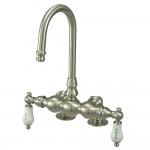 Kingston Brass Vintage 3-3/8-Inch Deck Mount Tub Faucet, Brushed Nickel