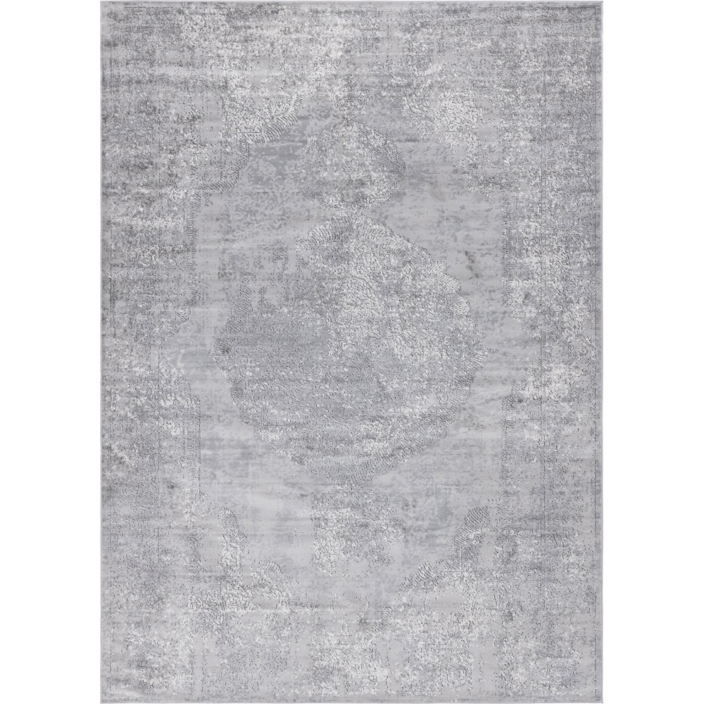 Rug Unique Loom Portland Light Gray Rectangular 10' 0 x 14' 0