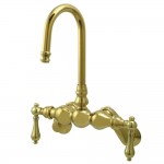 Kingston Brass Vintage Adjustable Center Wall Mount Tub Faucet, Polished Brass