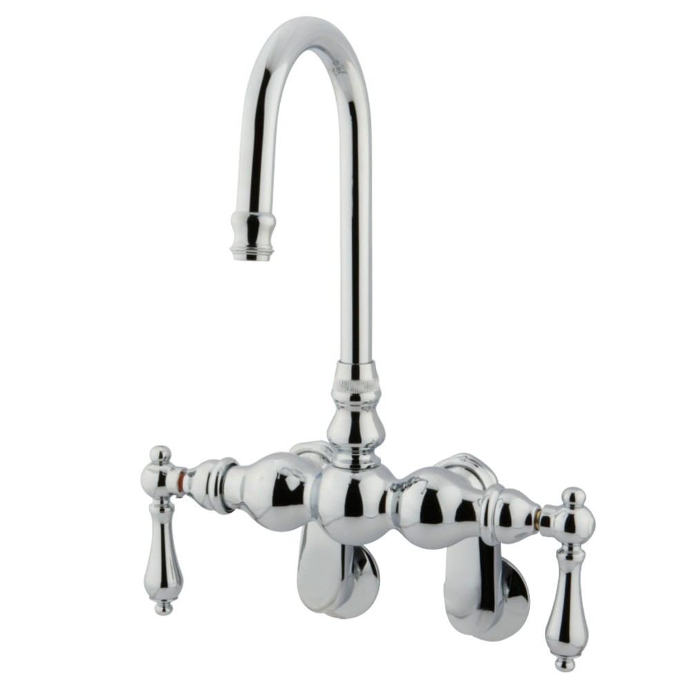 Kingston Brass Vintage Adjustable Center Wall Mount Tub Faucet, Polished Chrome