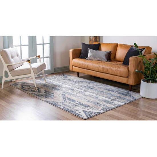 Rug Unique Loom Portland Navy Blue Rectangular 10' 0 x 14' 0