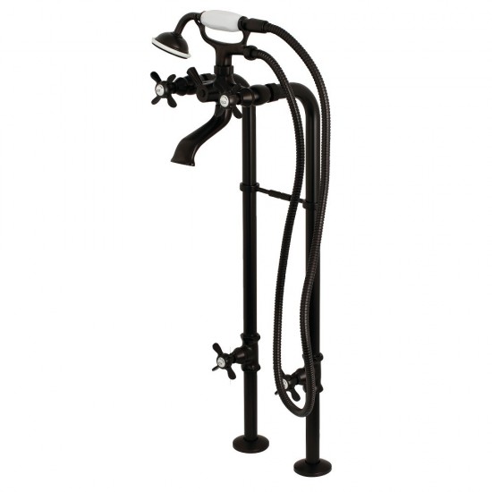 Kingston Brass Kingston Freestanding Tub Faucet with Supply Line and Stop Valve, Oil Rubbed Bronze