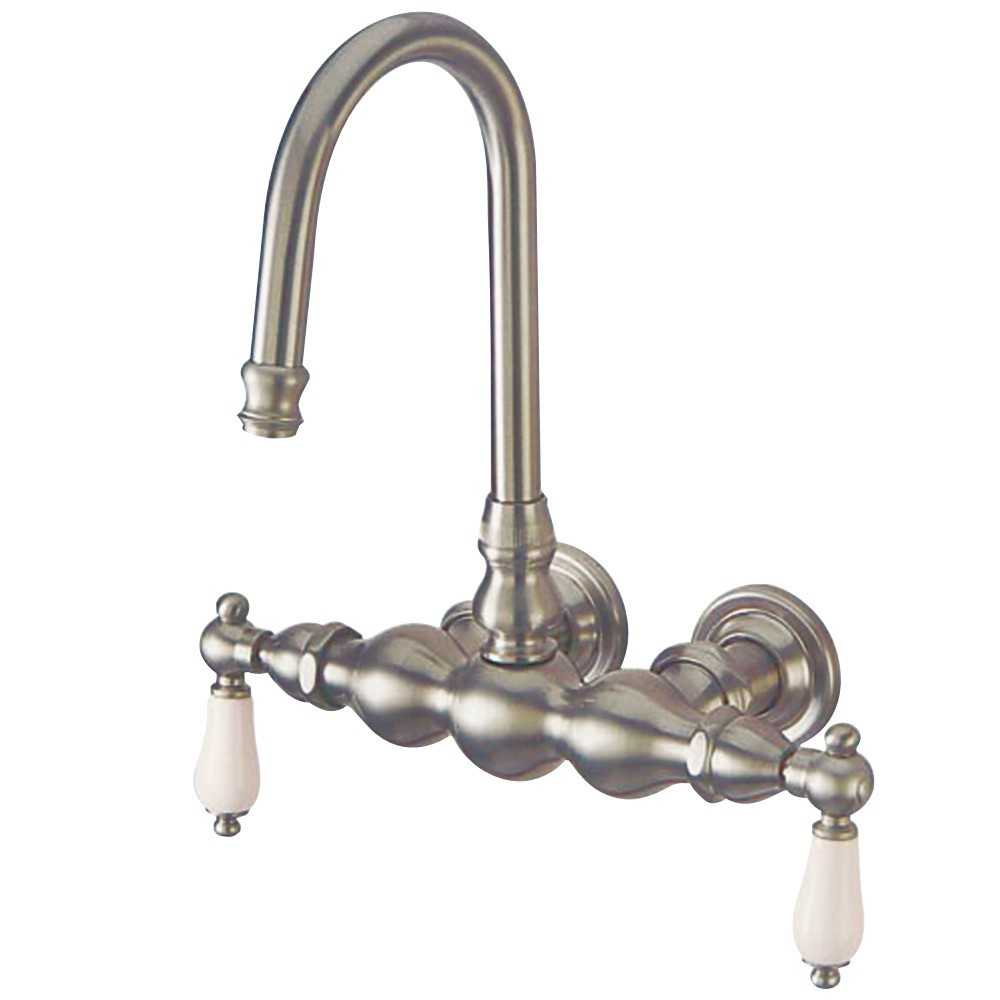 Kingston Brass Vintage 3-3/8-Inch Wall Mount Tub Faucet, Brushed Nickel