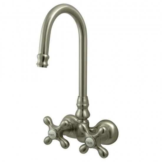 Kingston Brass Vintage 3-3/8-Inch Wall Mount Tub Faucet, Brushed Nickel