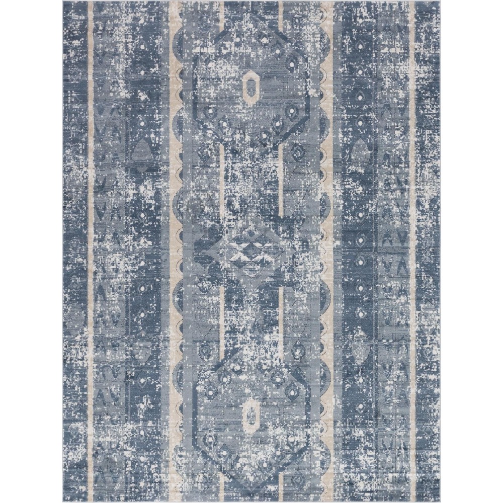 Rug Unique Loom Portland Blue Rectangular 9' 0 x 12' 0