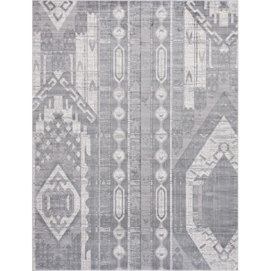 Rug Unique Loom Portland Gray Rectangular 9' 0 x 12' 0