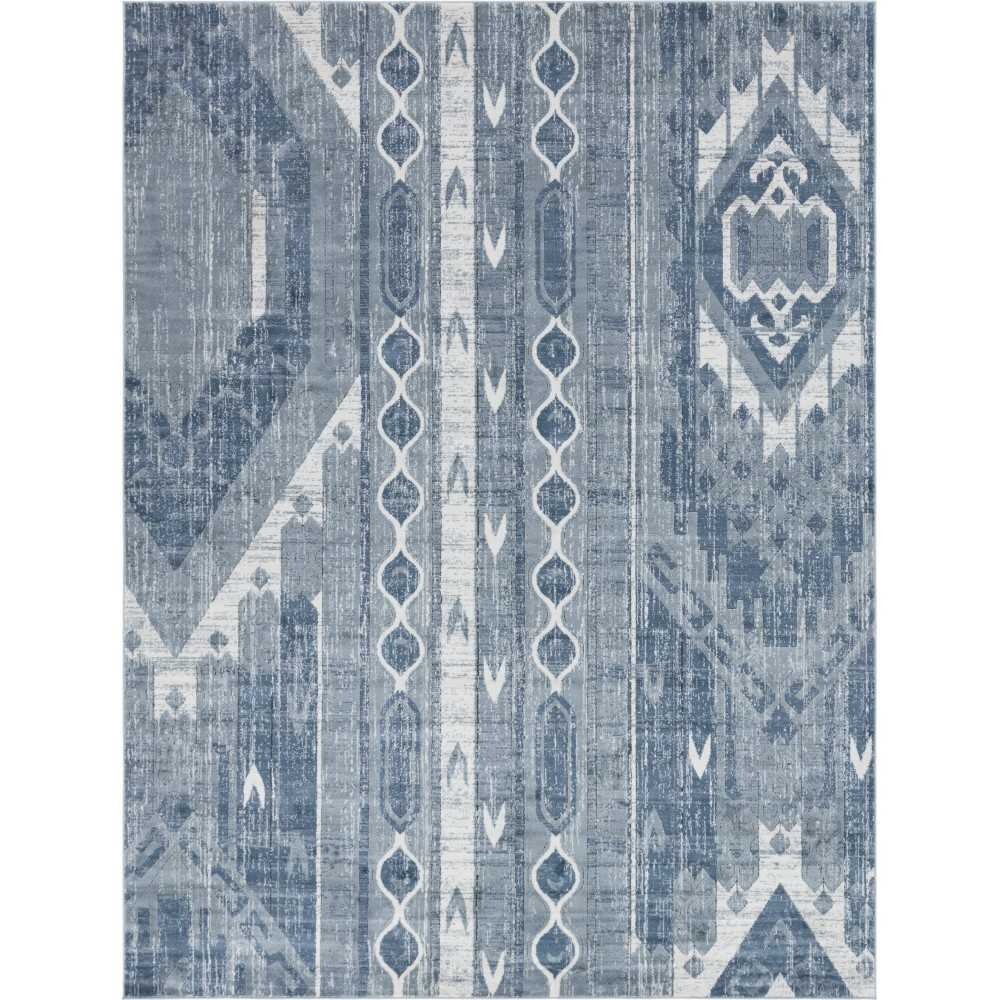 Rug Unique Loom Portland Blue Rectangular 9' 0 x 12' 0