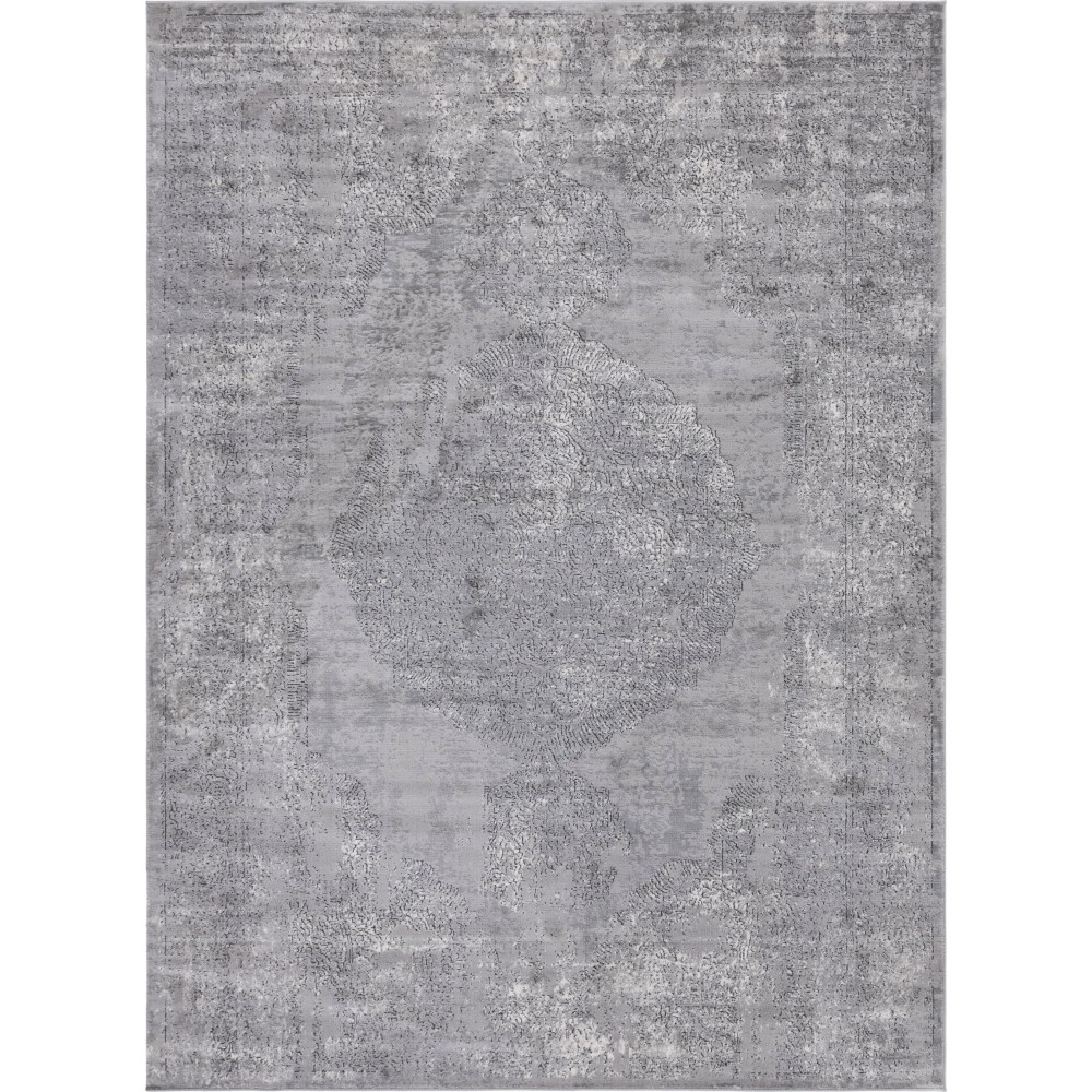 Rug Unique Loom Portland Light Gray Rectangular 8' 0 x 11' 0