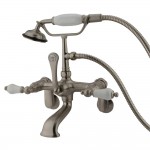 Kingston Brass Vintage Adjustable Center Wall Mount Tub Faucet, Brushed Nickel