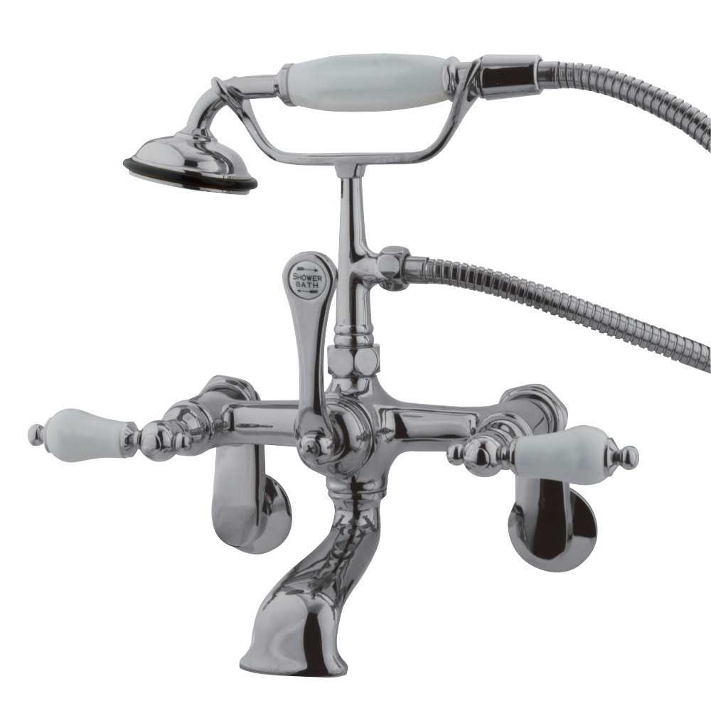 Kingston Brass Vintage Adjustable Center Wall Mount Tub Faucet, Polished Chrome