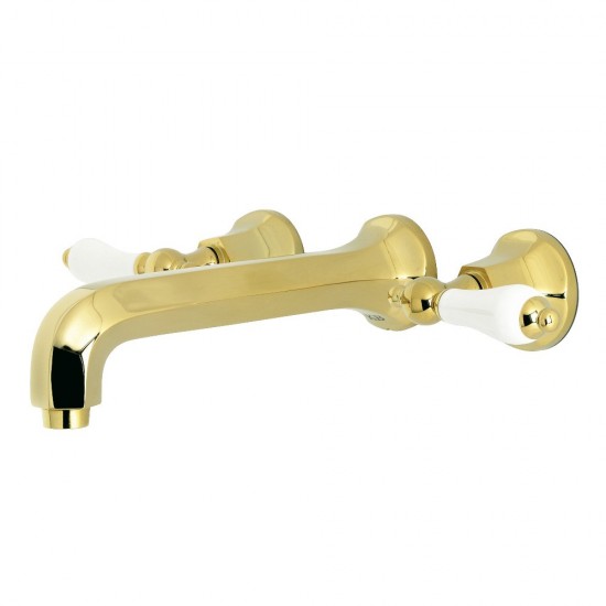 Kingston Brass Metropolitan 2-Handle Wall Mount Tub Faucet, Polished Brass