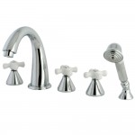 Kingston Brass 5-Piece Roman Tub Faucet with Hand Shower, Polished Chrome