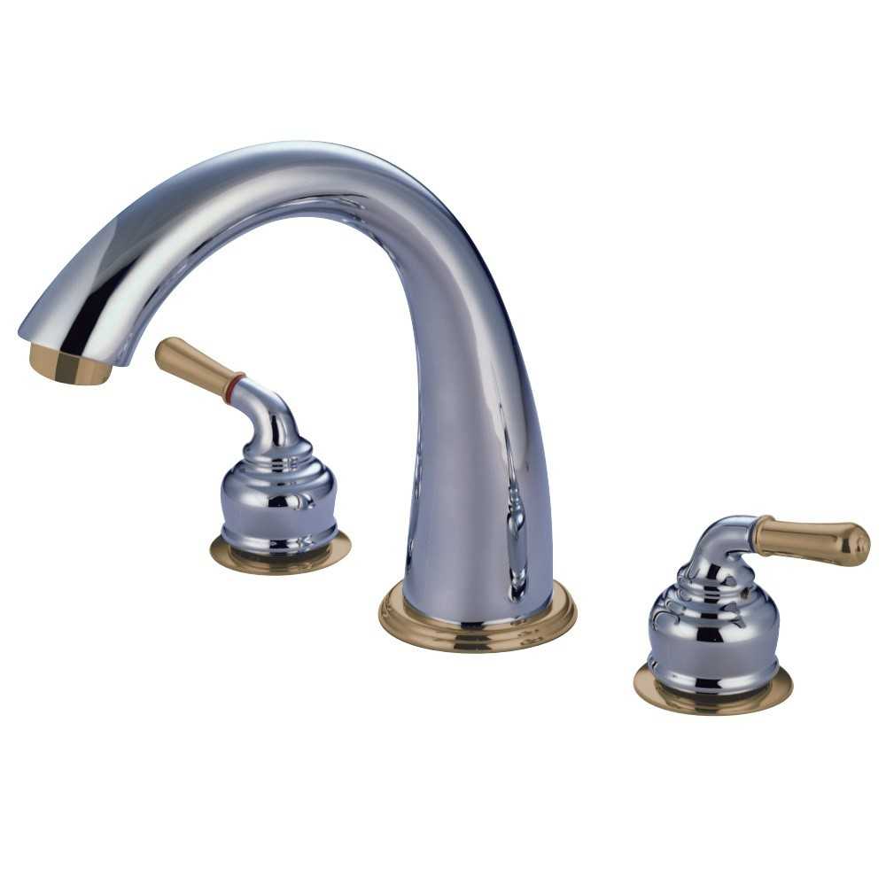 Kingston Brass Roman Tub Faucet, Polished Chrome/Polished Brass