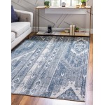 Rug Unique Loom Portland Blue Rectangular 7' 0 x 10' 0