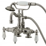 Kingston Brass Vintage 3-3/8-Inch Deck Mount Tub Faucet, Brushed Nickel