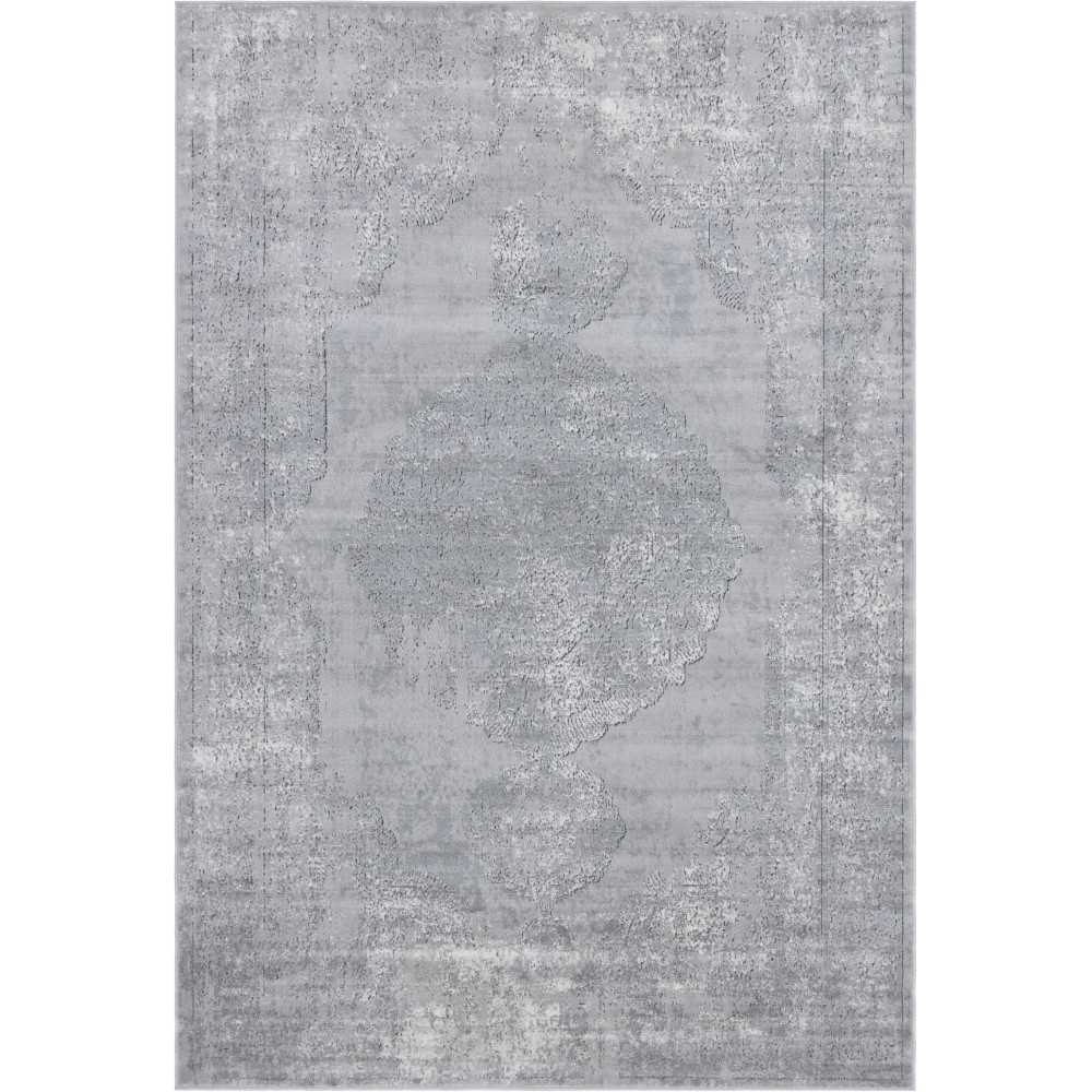 Rug Unique Loom Portland Light Gray Rectangular 6' 0 x 9' 0