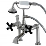 Aqua Vintage Duchess Deck Mount Clawfoot Tub Faucet, Brushed Nickel
