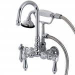 Aqua Vintage Heirloom Wall Mount Clawfoot Tub Faucet, Polished Chrome