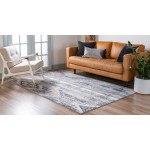 Rug Unique Loom Portland Navy Blue Rectangular 6' 0 x 9' 0