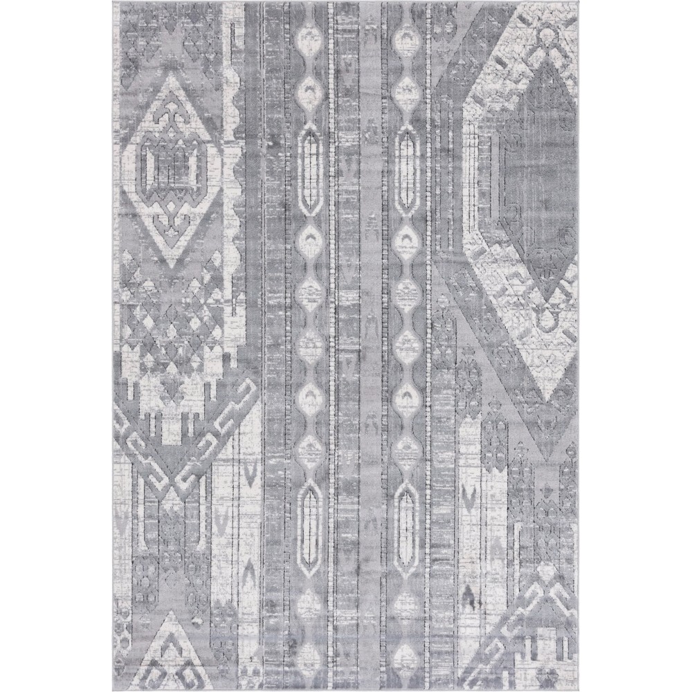 Rug Unique Loom Portland Gray Rectangular 6' 0 x 9' 0 Rug Unique Loom Portland Gray Rectangular 6' 0 x 9' 0