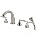 Kingston Brass Century Roman Tub Faucet with Hand Shower, Brushed Nickel