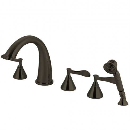 Kingston Brass Century Roman Tub Faucet with Hand Shower, Oil Rubbed Bronze