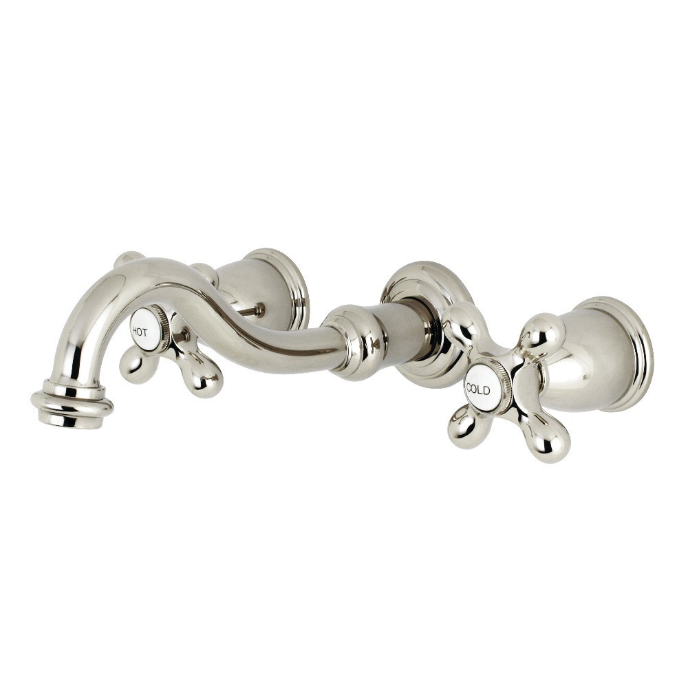 Kingston Brass Restoration Two-Handle Wall Mount Tub Faucet, Polished Nickel