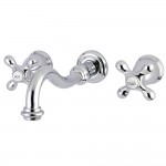 Kingston Brass Restoration Two-Handle Wall Mount Tub Faucet, Polished Chrome