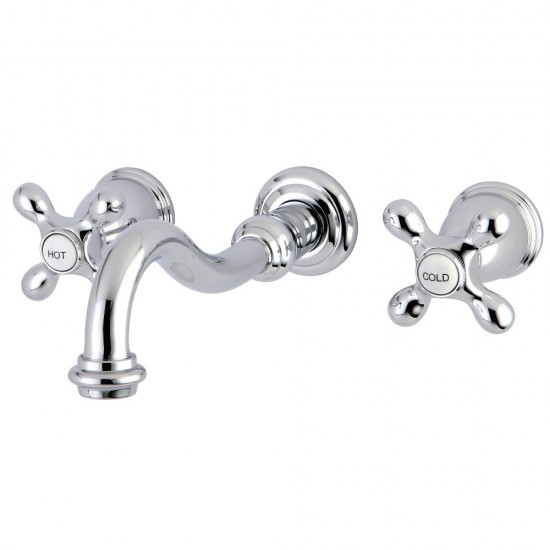 Kingston Brass Restoration Two-Handle Wall Mount Tub Faucet, Polished Chrome