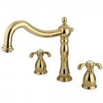 Kingston Brass French Country Roman Tub Faucet, Polished Brass