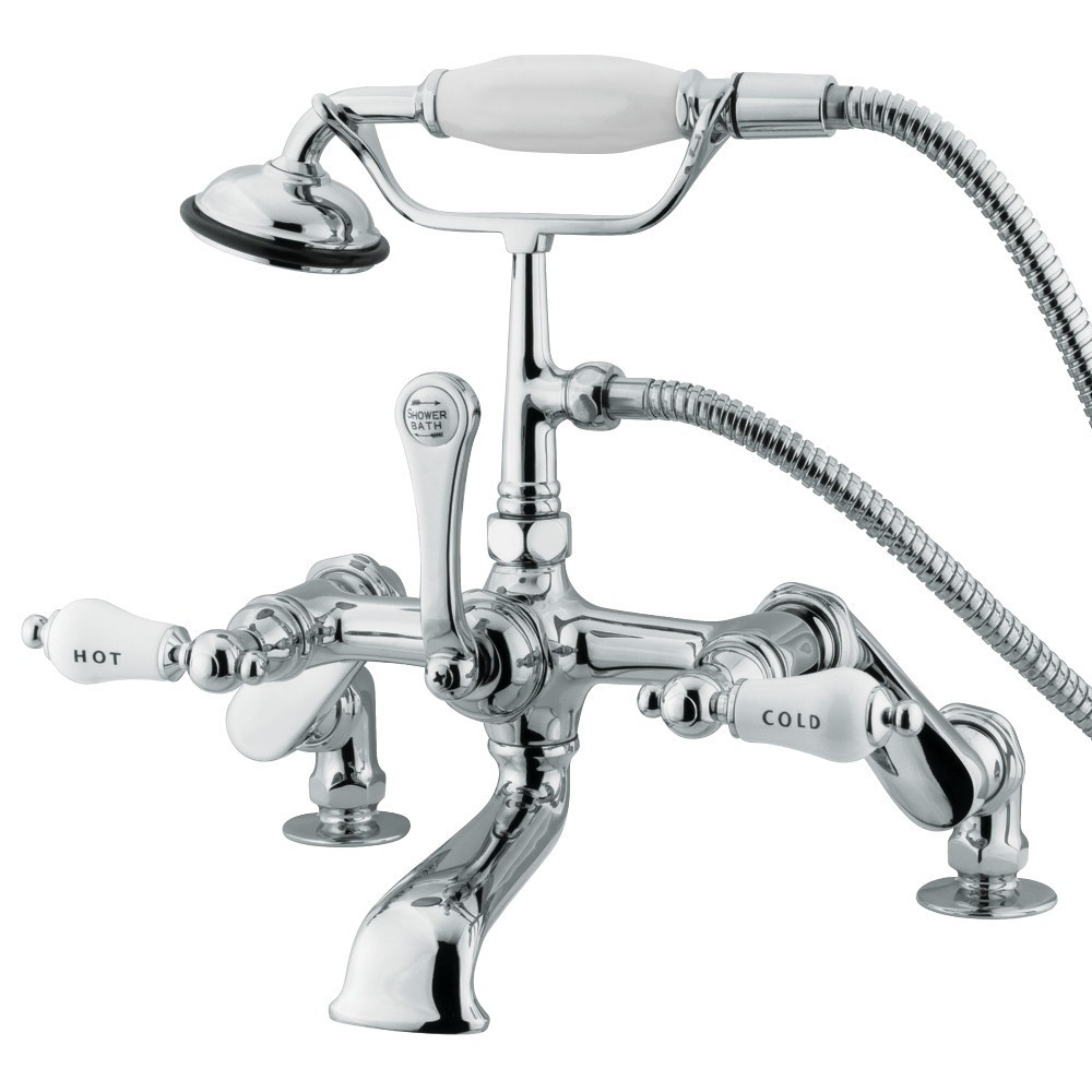 Kingston Brass Vintage Adjustable Center Deck Mount Tub Faucet, Polished Chrome