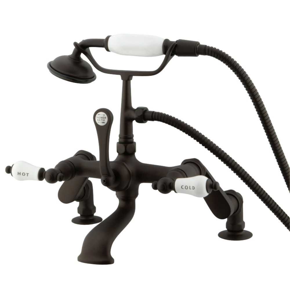 Kingston Brass Vintage Adjustable Center Deck Mount Tub Faucet, Oil Rubbed Bronze Kingston Brass Vintage Adjustable Center Deck Mount Tub Faucet, Oil Rubbed Bronze