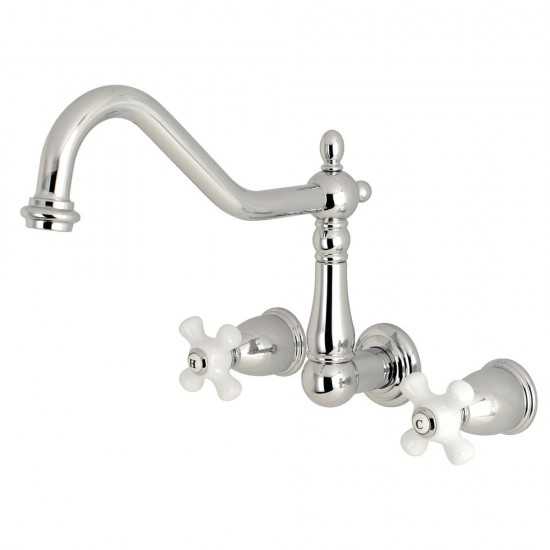 Kingston Brass Heritage Wall Mount Tub Faucet, Polished Chrome