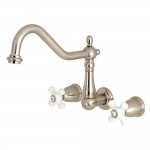 Kingston Brass Heritage Wall Mount Tub Faucet, Brushed Nickel