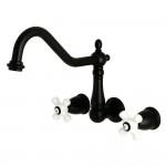 Kingston Brass Heritage Wall Mount Tub Faucet, Matte Black