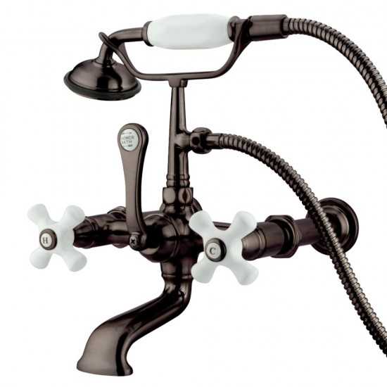 Kingston Brass Vintage 7-Inch Wall Mount Tub Faucet with Hand Shower, Oil Rubbed Bronze