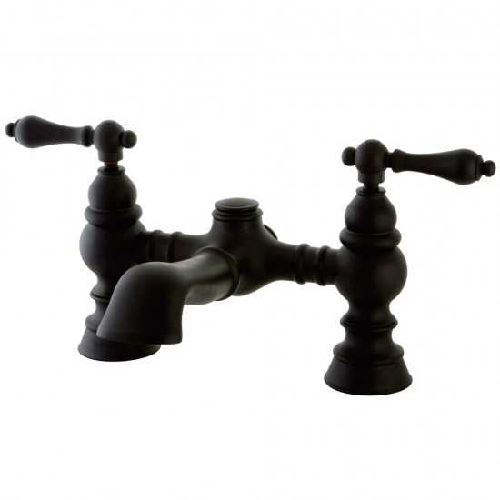 Kingston Brass Heritage 7-Inch Deck Mount Tub Faucet, Oil Rubbed Bronze