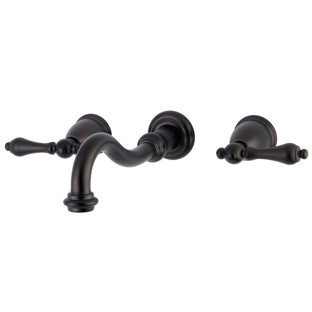 Kingston Brass Restoration Two-Handle Wall Mount Tub Faucet, Oil Rubbed Bronze