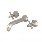 Kingston Brass Metropolitan 2-Handle Wall Mount Tub Faucet, Brushed Nickel