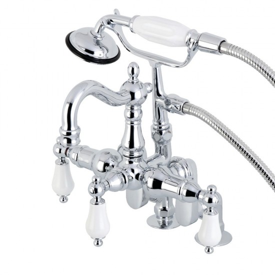 Kingston Brass Vintage Clawfoot Tub Faucet with Hand Shower, Polished Chrome