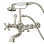 Kingston Brass Vintage 7-Inch Wall Mount Tub Faucet with Hand Shower, Brushed Nickel