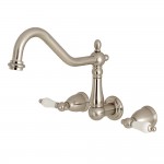 Kingston Brass Heritage Wall Mount Tub Faucet, Brushed Nickel