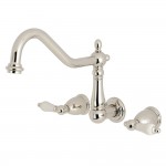 Kingston Brass Heritage Wall Mount Tub Faucet, Polished Nickel