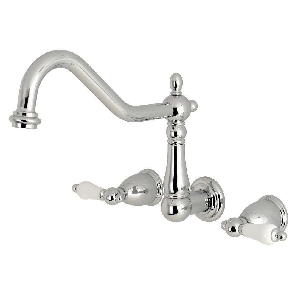 Kingston Brass Heritage Wall Mount Tub Faucet, Polished Chrome