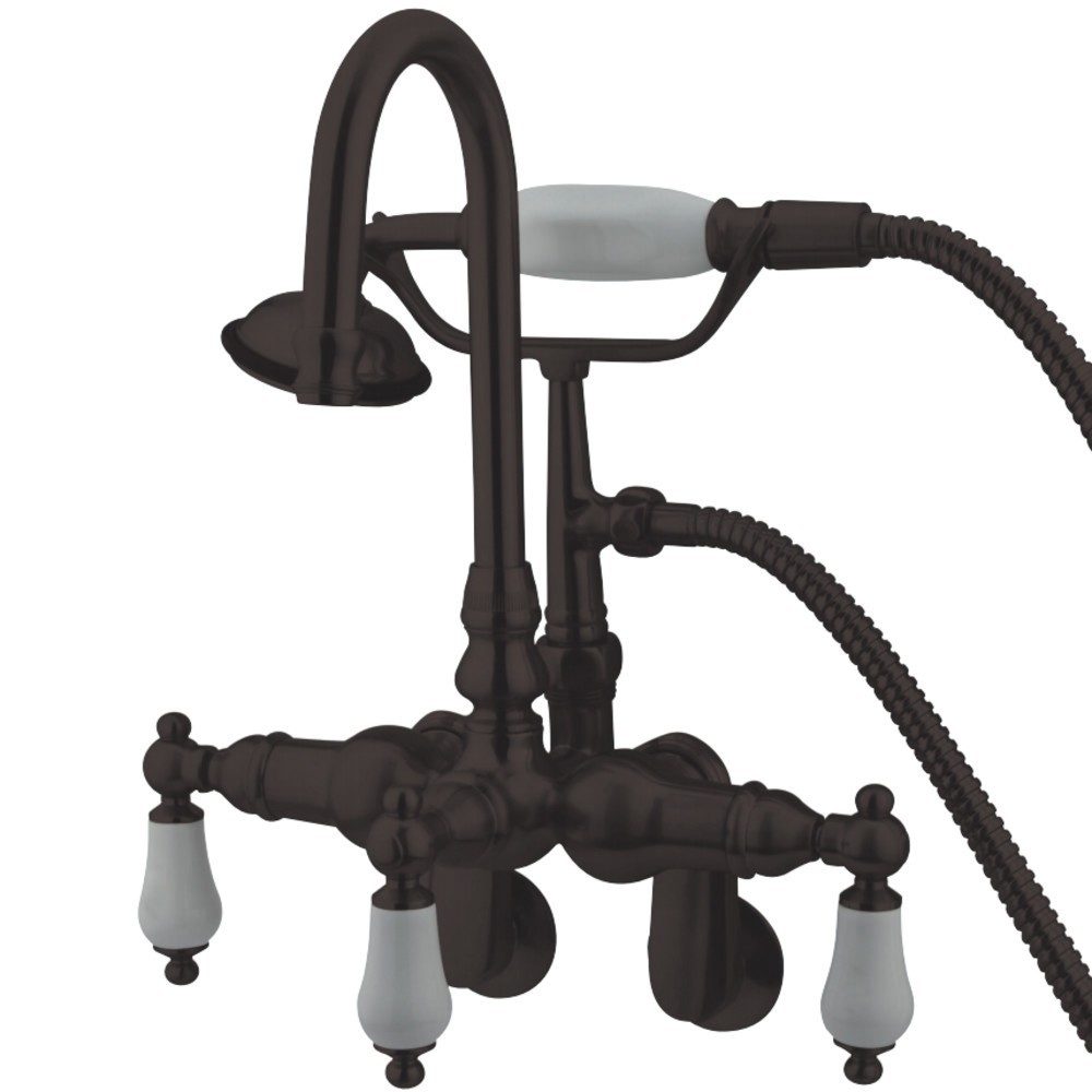 Kingston Brass Vintage Adjustable Center Wall Mount Tub Faucet, Oil Rubbed Bronze Kingston Brass Vintage Adjustable Center Wall Mount Tub Faucet, Oil Rubbed Bronze