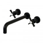 Kingston Brass Millennium 2-Handle Wall Mount Roman Tub Faucet, Matte Black