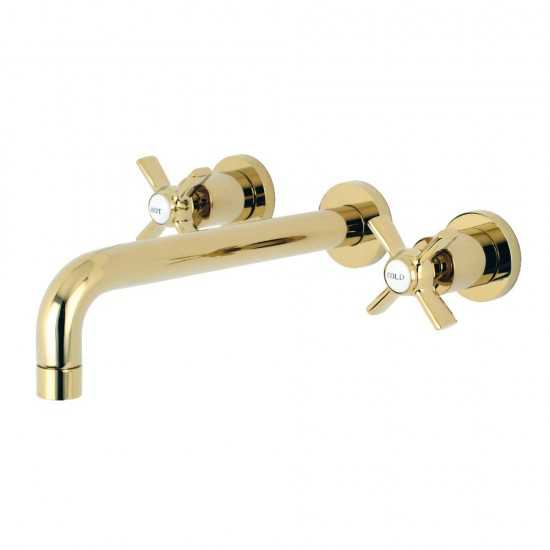 Kingston Brass Millennium 2-Handle Wall Mount Roman Tub Faucet, Polished Brass