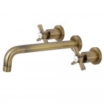 Kingston Brass Millennium 2-Handle Wall Mount Roman Tub Faucet, Antique Brass